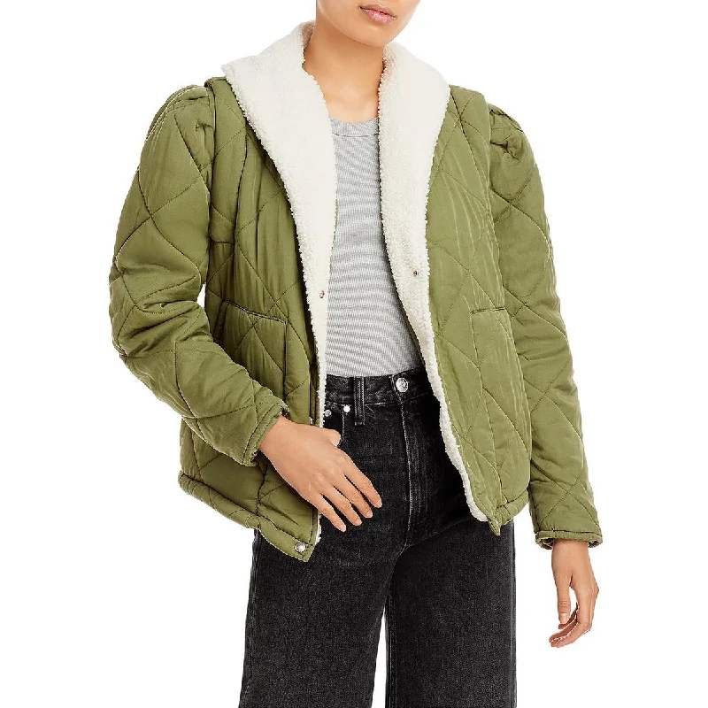 [BLANKNYC] Womens Faux Fur Trim Quilted Puffer Jacket