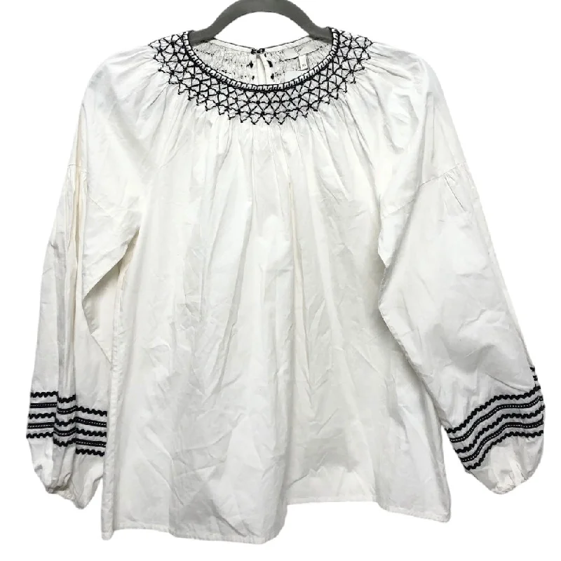 Blouse Long Sleeve By Joie In White, Size: Xs