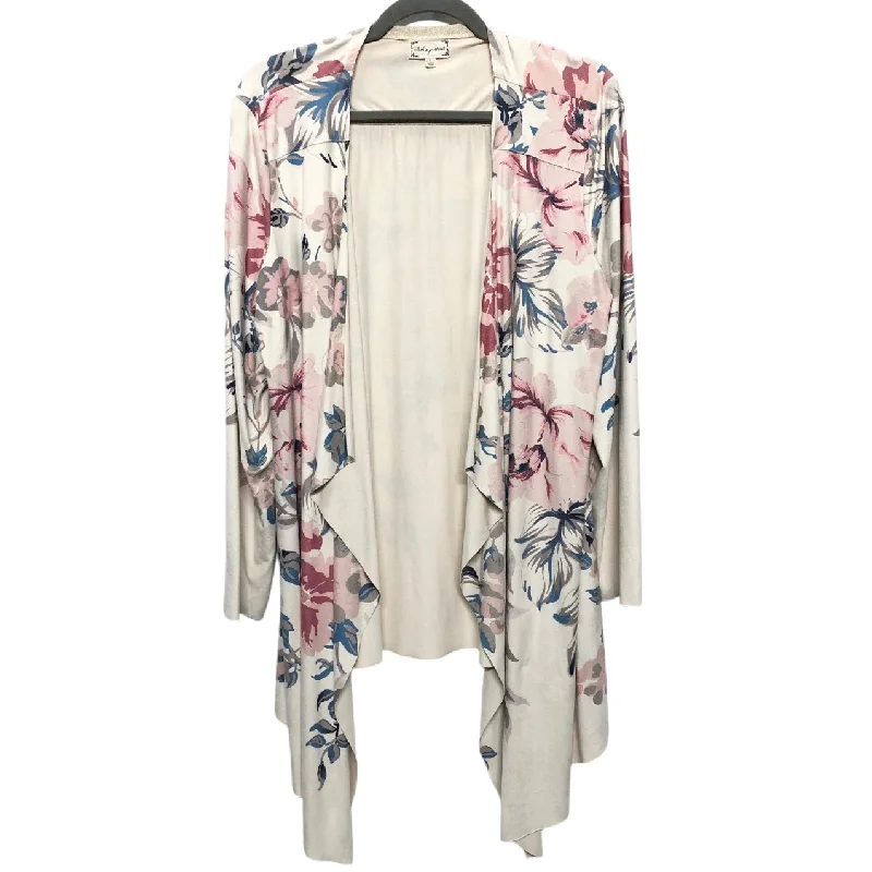 Cardigan By Clothes Mentor In Floral Print, Size: L