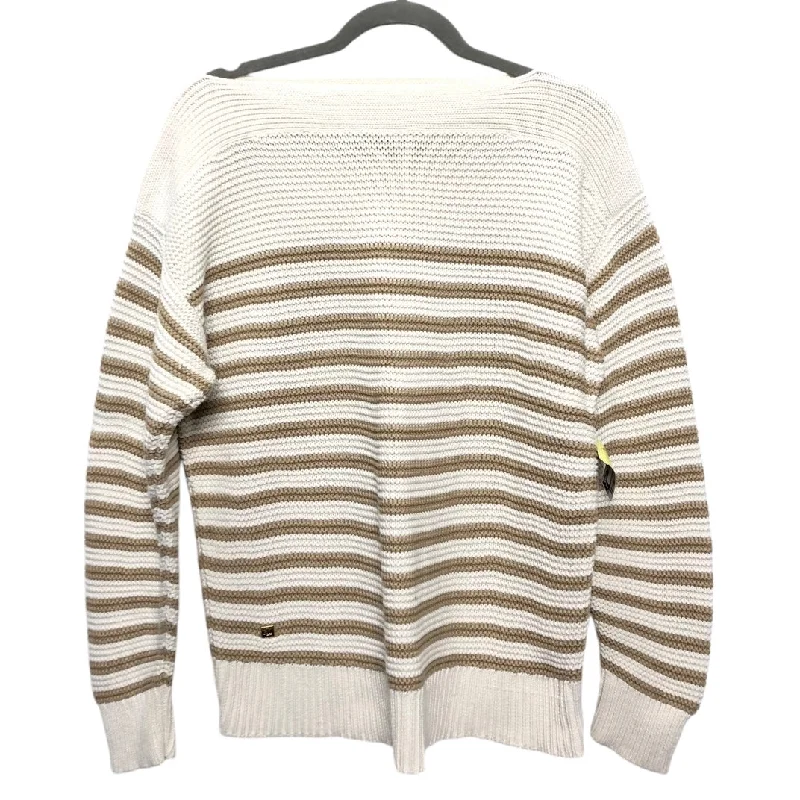 Sweater By Lauren By Ralph Lauren In Cream & Tan, Size: Xl