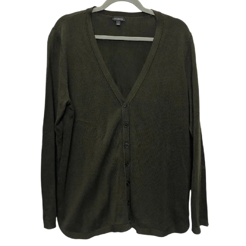 Sweater Cardigan By Talbots In Green, Size:L