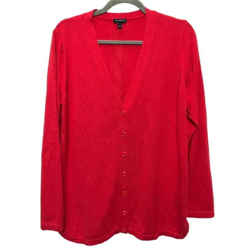 Sweater Cardigan By Talbots In Red, Size:L