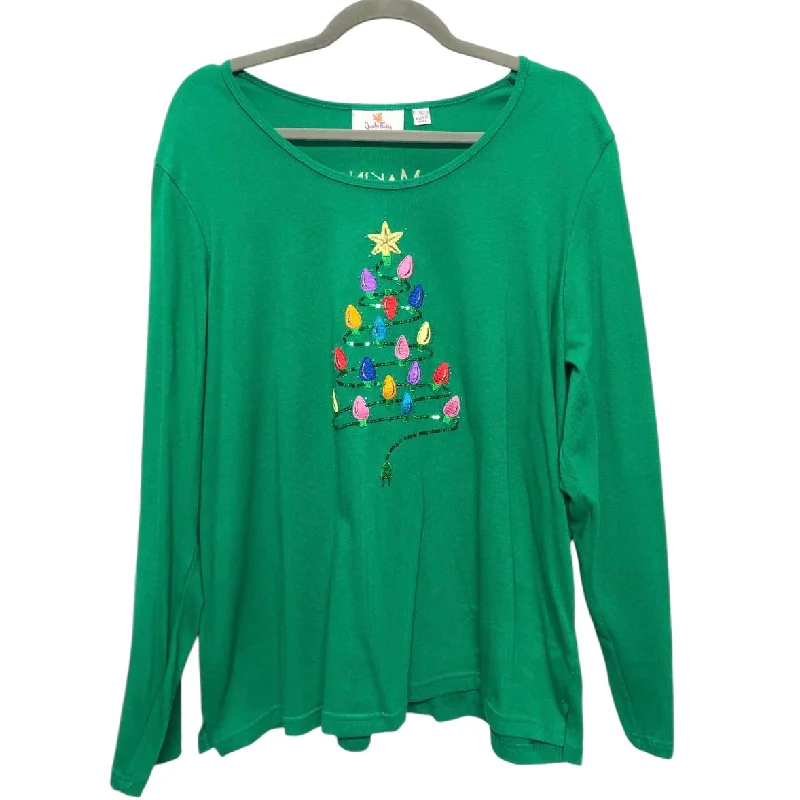 Top Long Sleeve By Quaker Factory In Green, Size: Xl