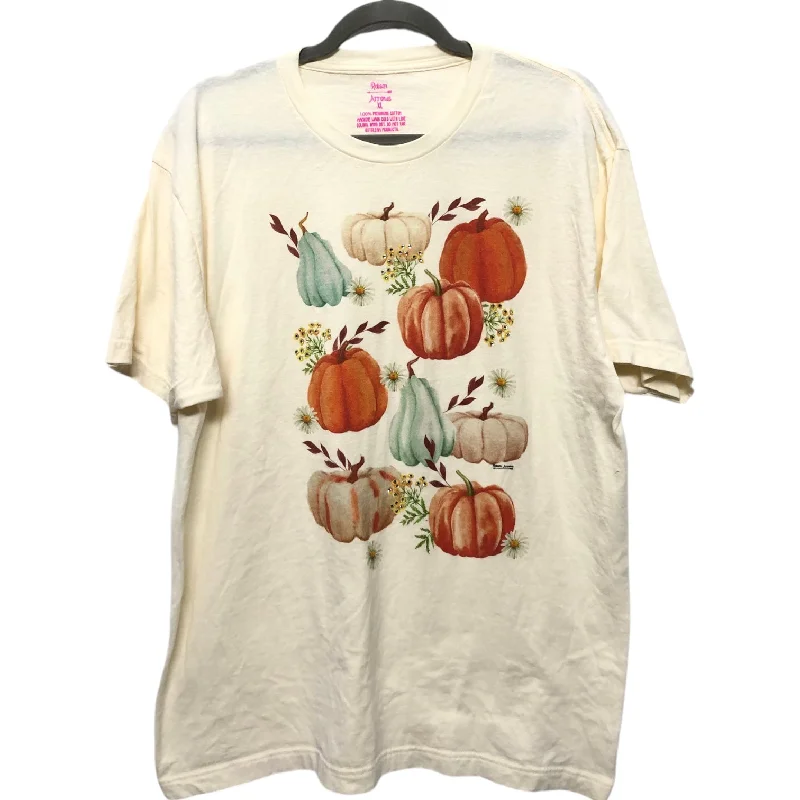 Top Short Sleeve By Clothes Mentor In Cream, Size: Xl