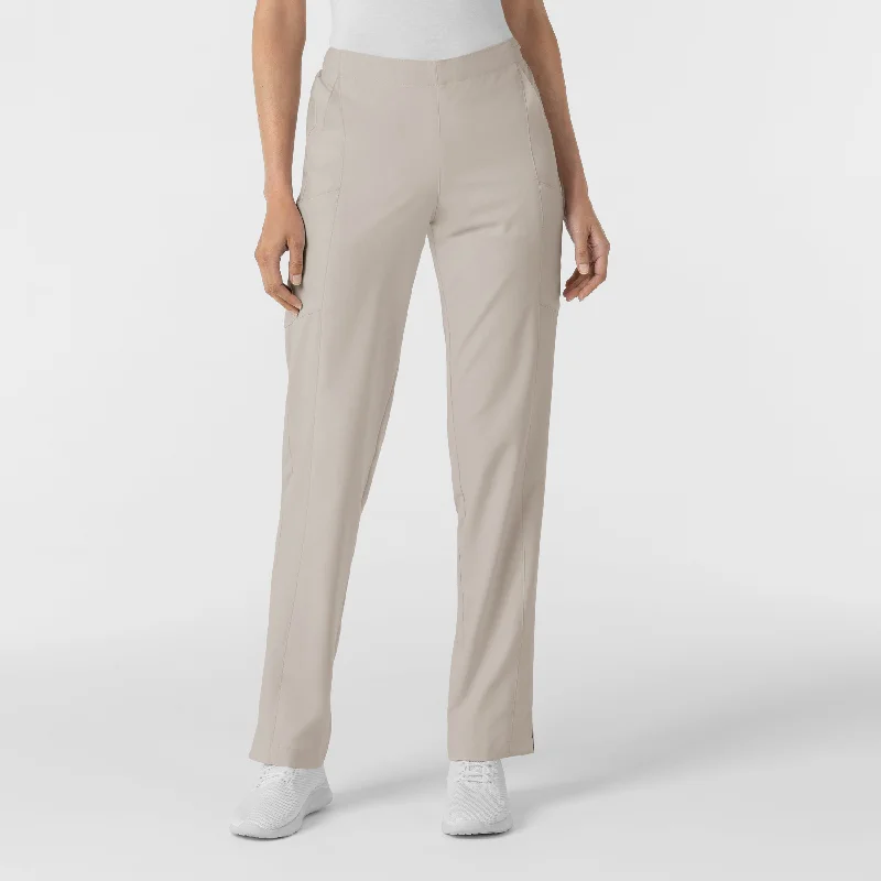 W123 Women's Flat Front Cargo Scrub Pant - Cloud