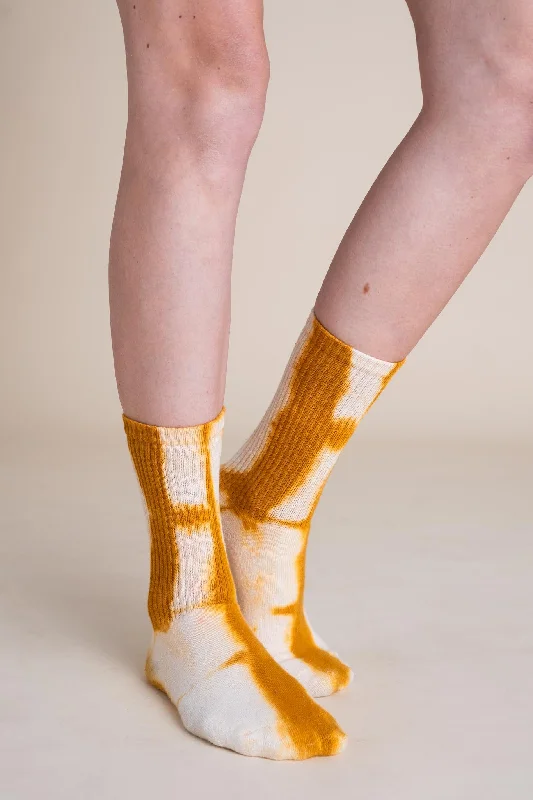 Organic Hand Dyed Socks in Goldenrod