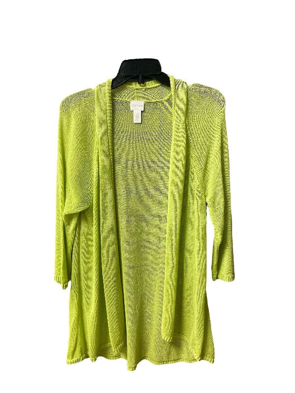 Sweater Cardigan By Chicos In Green, Size: Xl