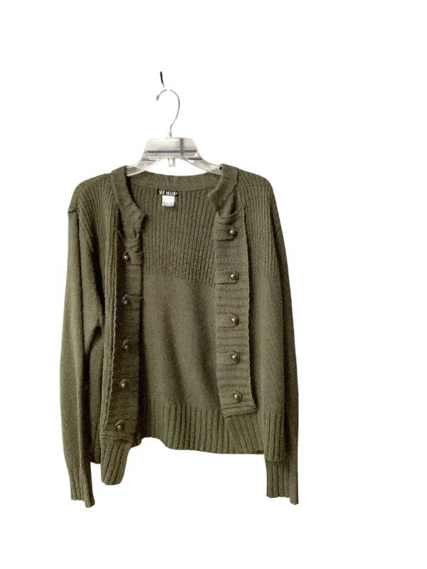 Sweater Cardigan By Venus In Green, Size: Xl