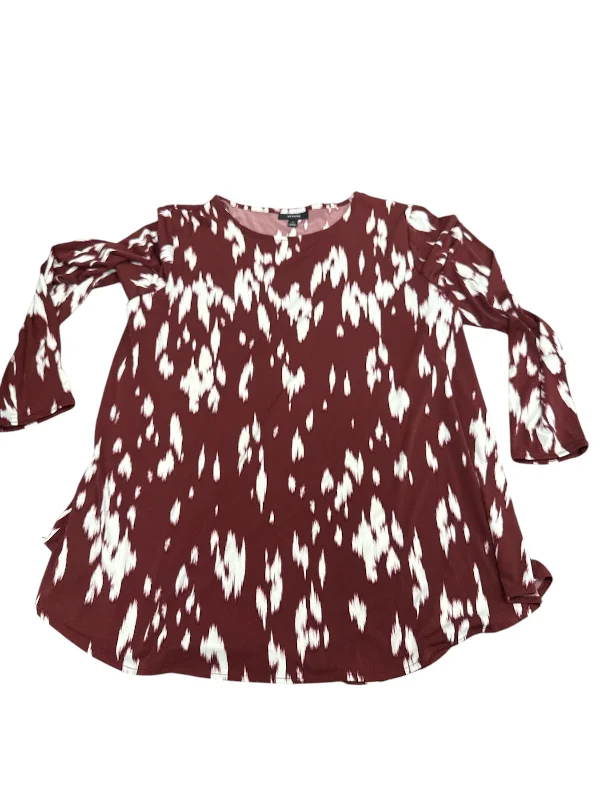 Top Long Sleeve By Alfani In Red, Size: 1x