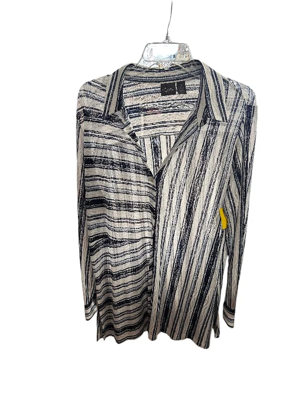 Top Long Sleeve By Chicos In Striped Pattern, Size: L