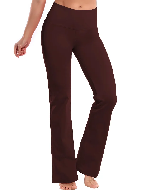 29" 31" 33" 35" 37" High Waist Bootcut Leggings Mahoganymaroon