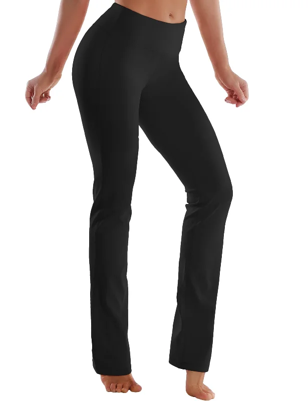 29" 31" 33" 35" Straight Leg Leggings black