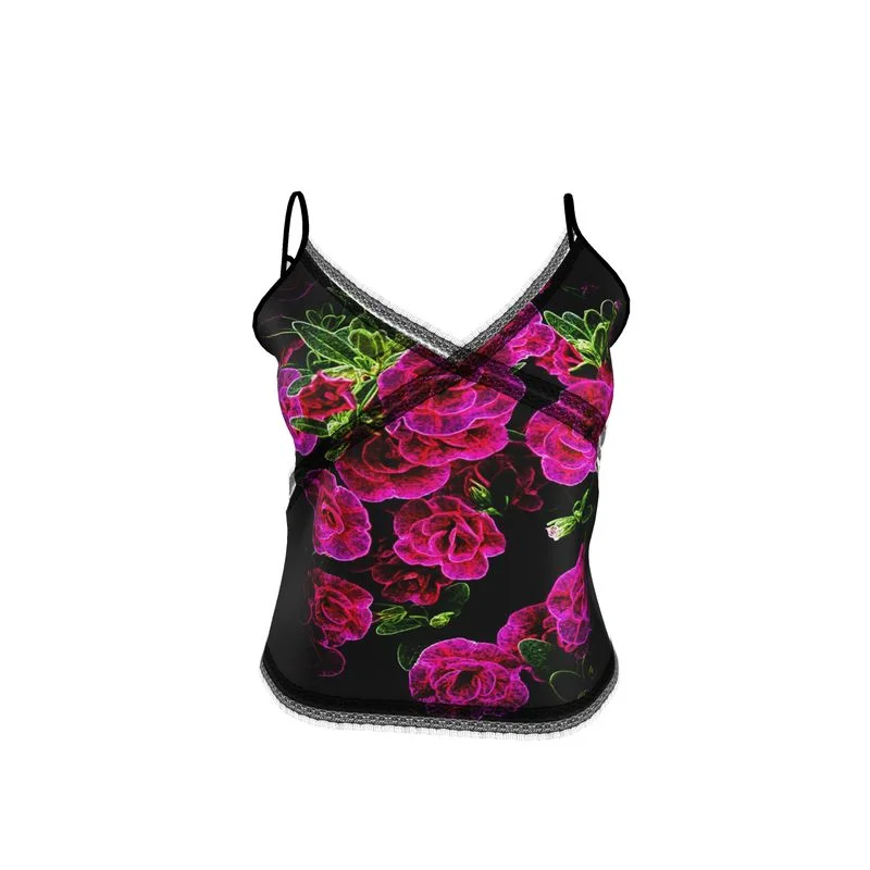 Floral Embosses: Roses 02-01 Designer Cami Top