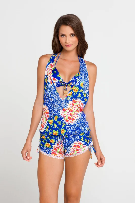 SPANISH LULLABY - T Back Romper • Multicolor