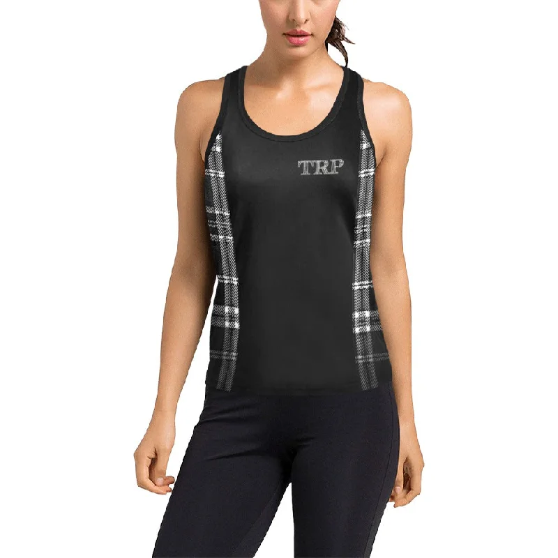 TRP Twisted Patterns 06: Digital Plaid 01-06B Ladies Designer Racerback Tank Top