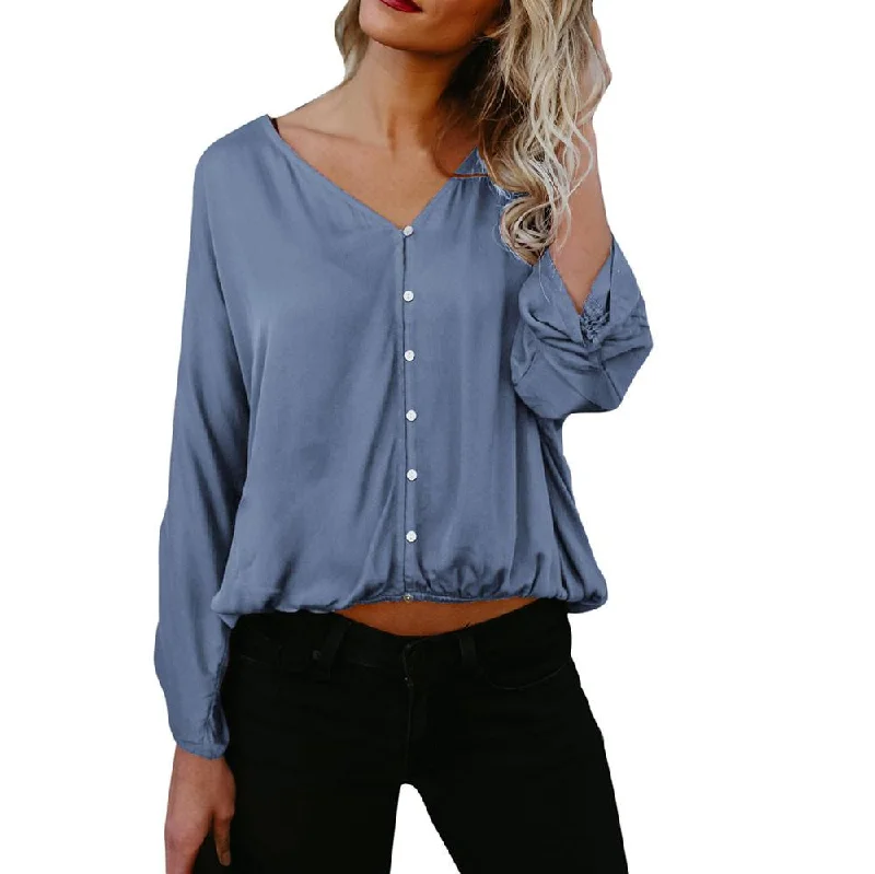 Casual Button Down Loose Blouse