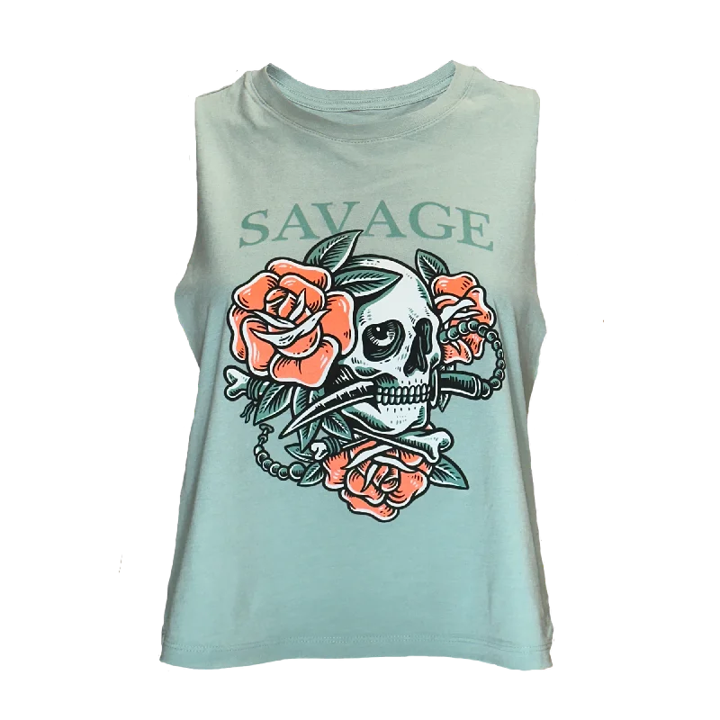 Women's Racerback Crop Tank - Sea Foam